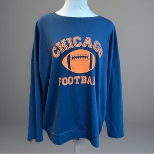 Chicago Football Blue long sleeve elbow, patch, accent size large top